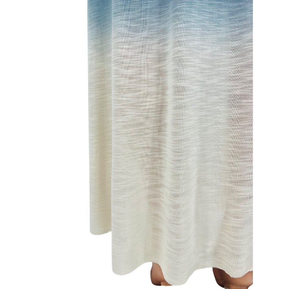 Young Fabulous & Broke Blue Ombre Fold Over Waist Ruched Sides Boho Maxi Skirt - Picture 8 of 16
